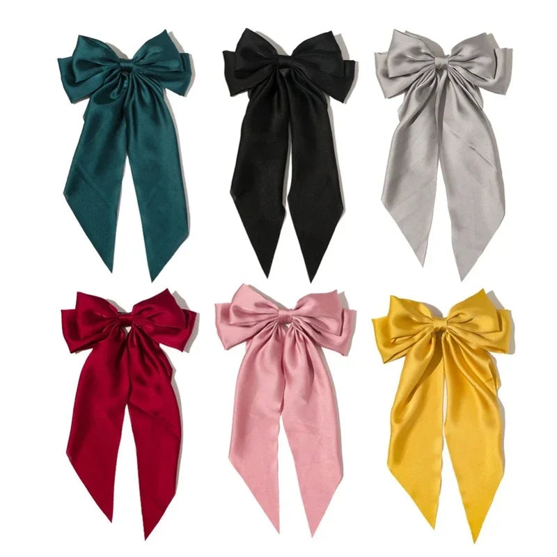 Women Girl Large Bow Hairpin Korean Headbands Big Bowknot Barrettes Qme