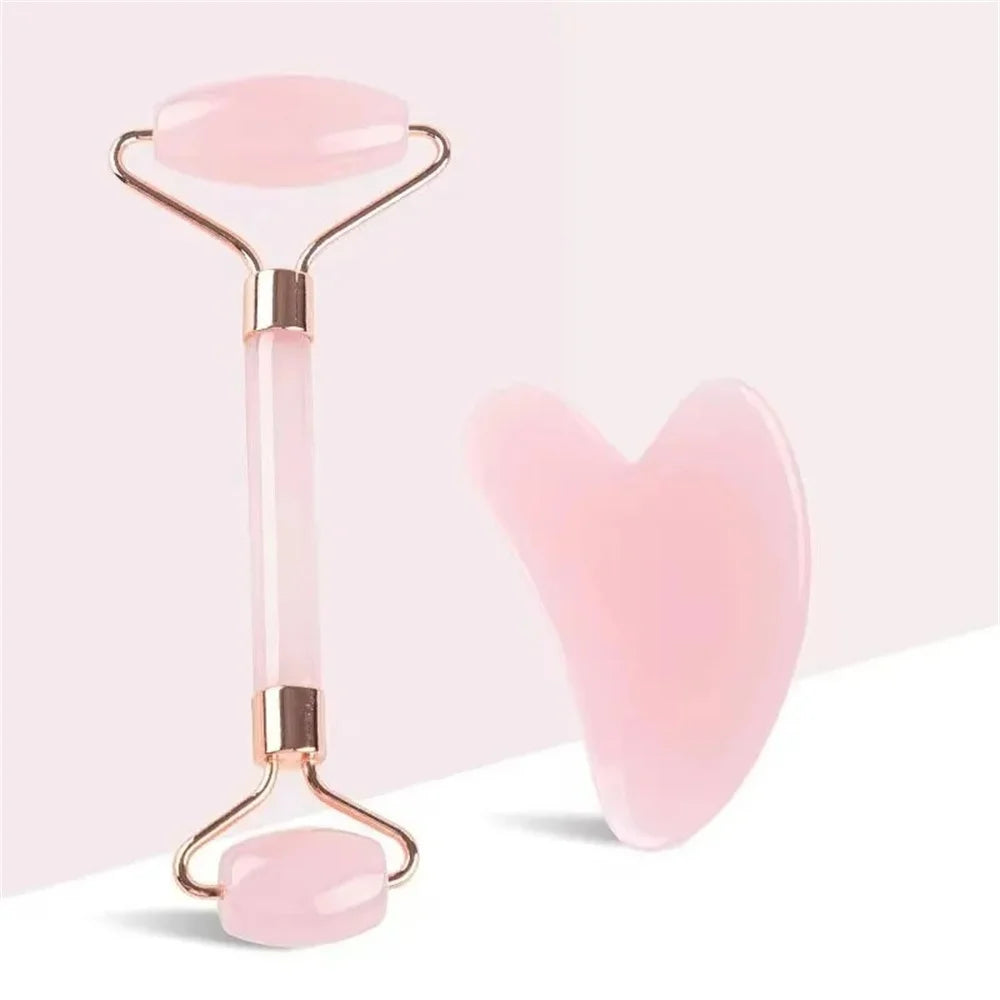 Facial Massage Roller With Gua Sha Stone Multifunctional Massager For Body Eye Acupoint Relief Anti-Aging Daily Skin Care Tools Qme