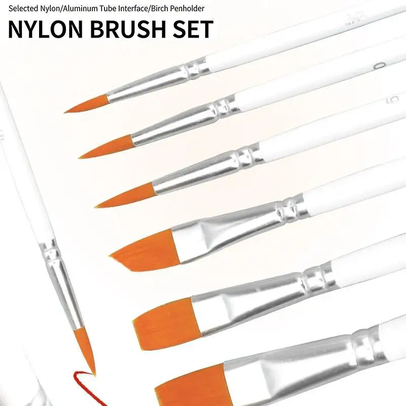 Artist Nylon Paint Brushes Paintbrushes Acrylic Oil Watercolor Qme