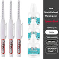 45mm Waterproof Long Head Nib Deep Hole Markers Pen Tile Carpenter Pen Multi-purpose for Woodworking Black/White/Red Ink Qme 3 pens 3 inks white