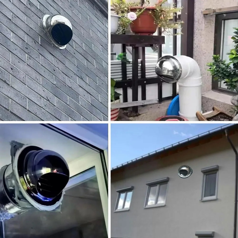 Stainless Steel Vent Ducting Ventilation Exhaust Grille Cover 100/150mm Round Waterproof Heating Cooling Air Ceiling Vents Cap ﻿ Qme