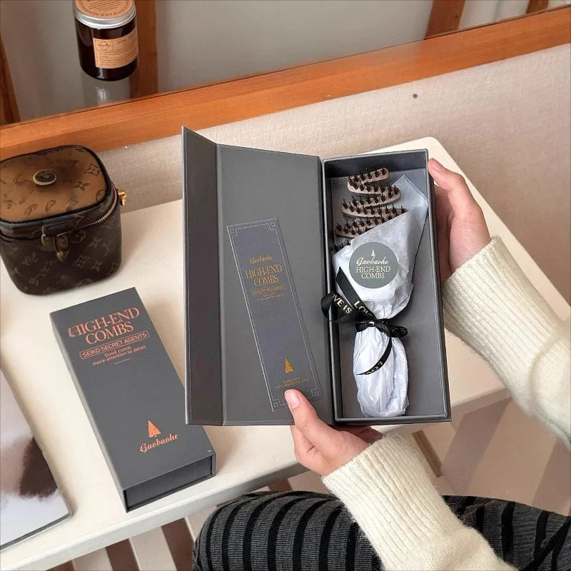 Boar Bristle Hair Brush Scalp Massager Anti-static Portable Paddle Qme