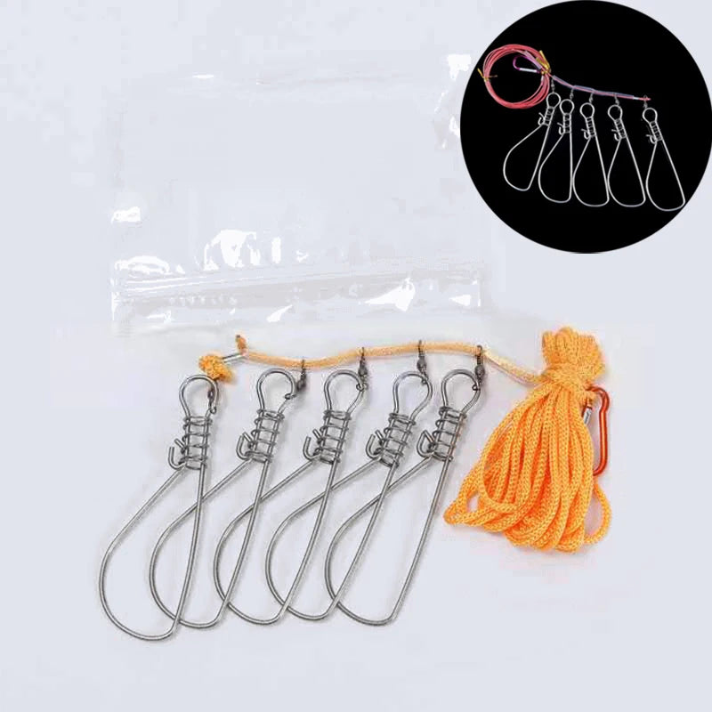3 5 Meters Fishing Rope Stainless Steel River Fish Lock Buckle Qme