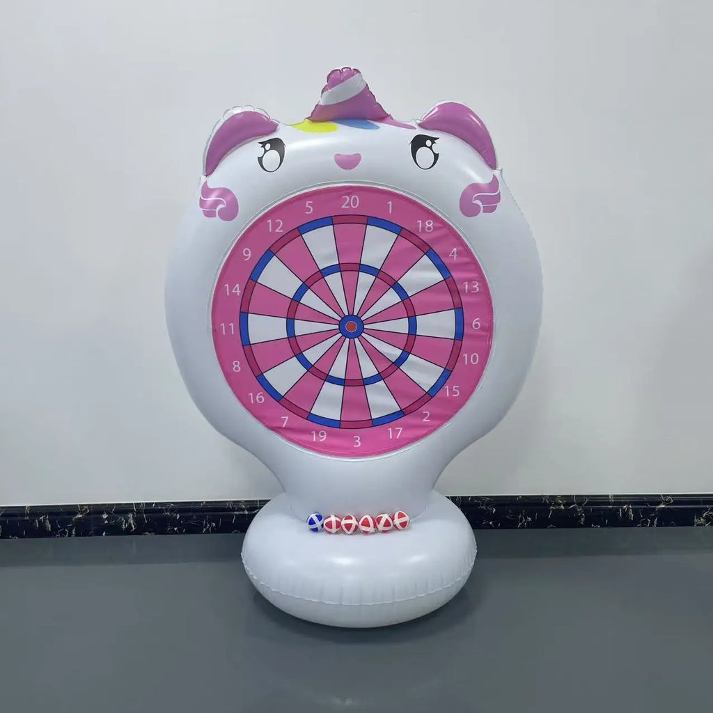 Inflatable Unicorn Throwing Game Target Sticky Dart Outdoor Garden Swimming Pool Kids Funny Toys Unicorn Birthday Party Decor Qme Unicorn