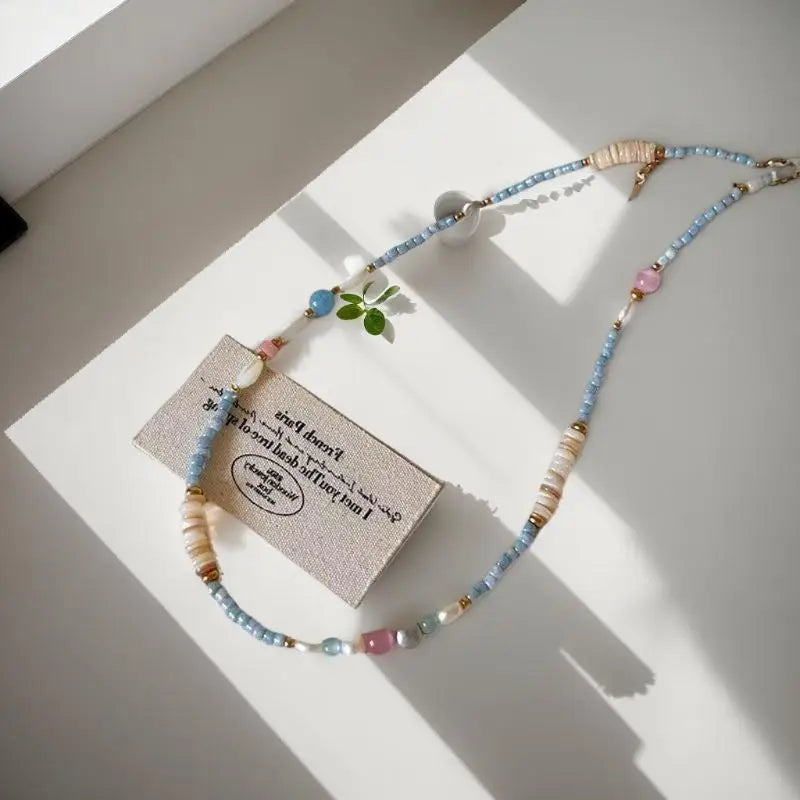 Fashion Natural Stone Freshwater Pearl Collar Chain Necklace Women Qme
