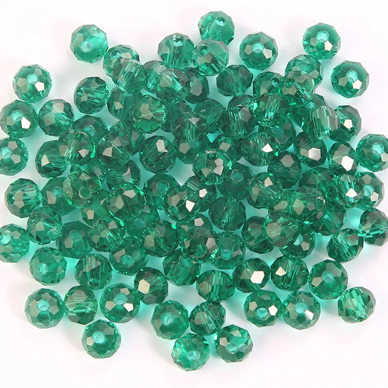 3*4mm 4*6mm Rondelle Faceted Loose Spacer Glass Beads Crystal Round Beads for Jewelry Making DIY Necklace Bracelet Accessories Qme 23 4x6mm-100pcs