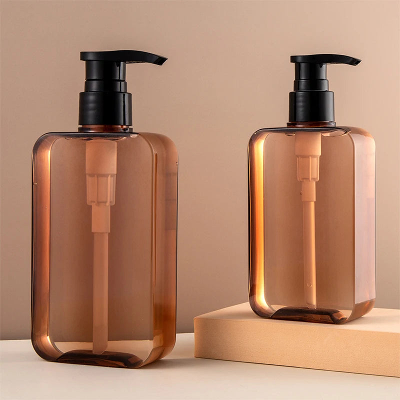 200 Square Clear Bottles Pump Dispensers Liquid Soap Shampoo Lotion Qme
