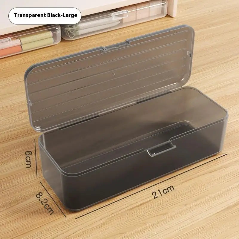 Student Simple Stationery Box Pencil Case Water Pen Transparent Holder Qme D