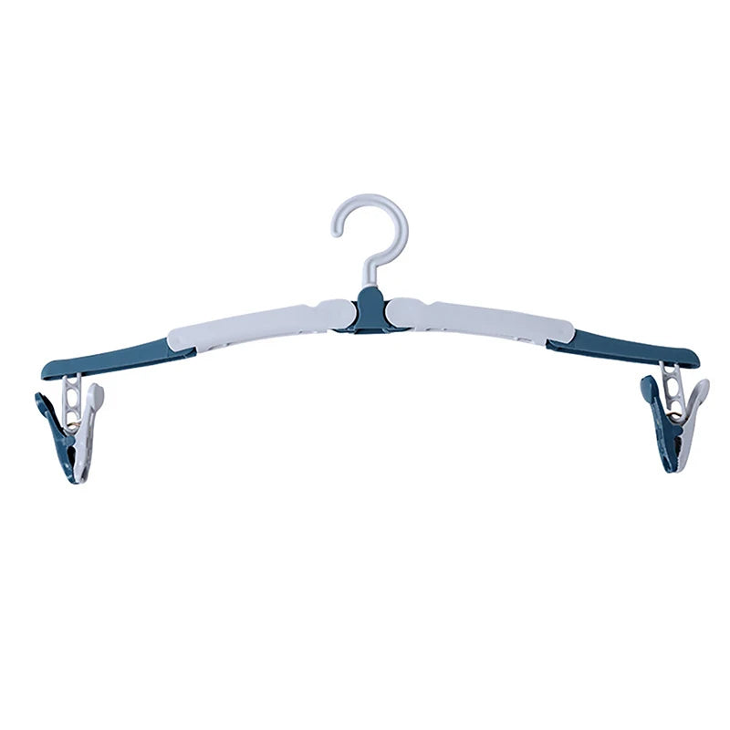 Foldable Baby Clothes Drying Rack Colorful Travel Hangers Portable Qme Blue