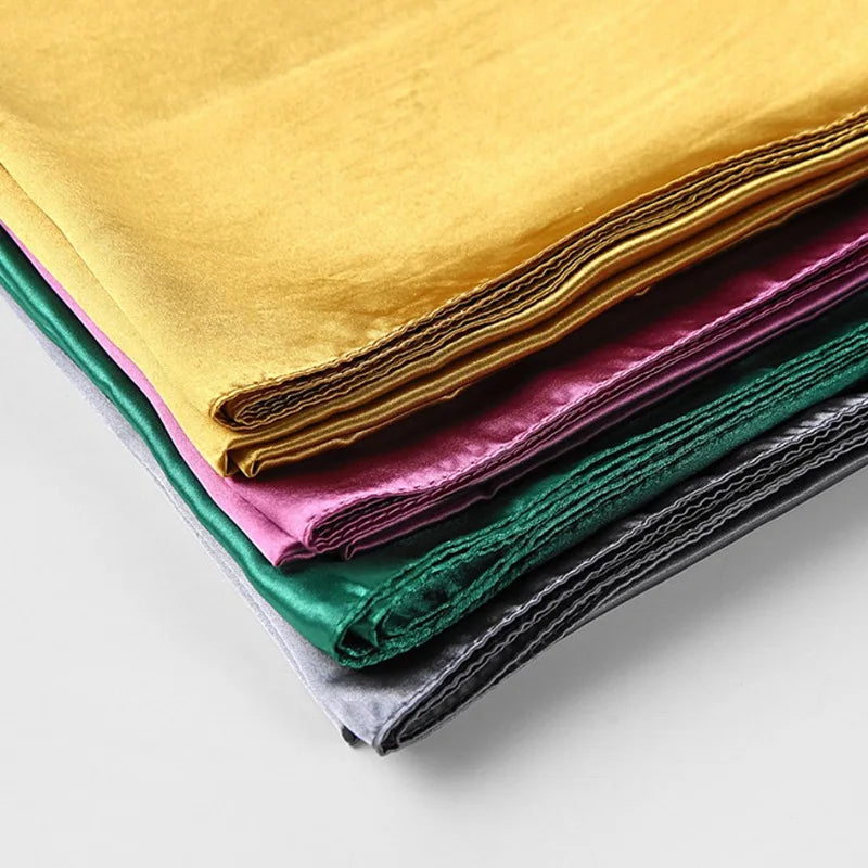 90 Big Headwraps Solid Colors Neckerchief Hijab Women Satin Headband Qme