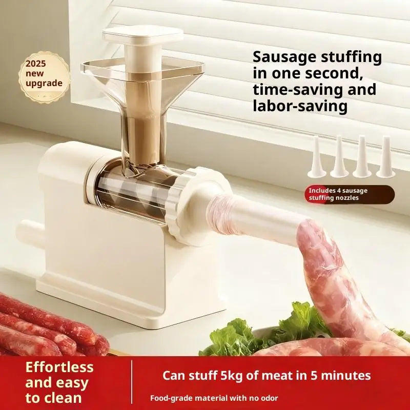 Manual Sausage Stuffer Machine Meat Grinder Filling Maker Tubing Qme