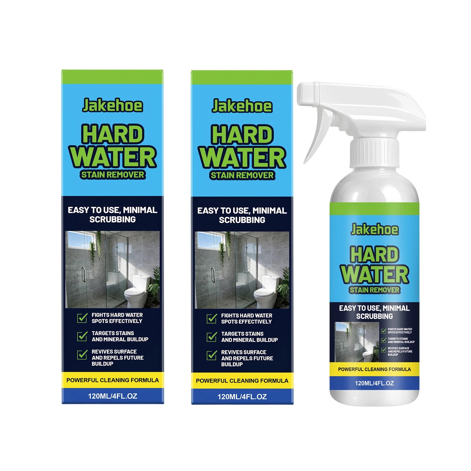 Scale Cleaning Spray Dissolve Limescale Water Spots & Mineral Buildup Remove Yellow Restore Glass Luster Household Glass Cleaner Qme 2 x 120ML Boxed