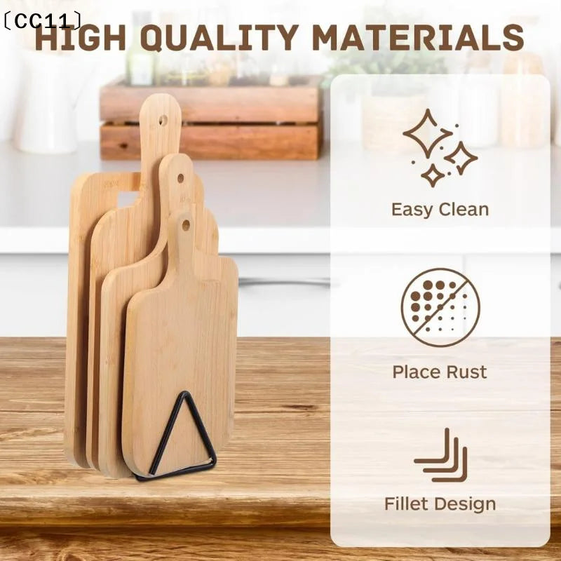 Iron Cutting Board Stand Kitchen Storage Rack Boards Organizer Qme