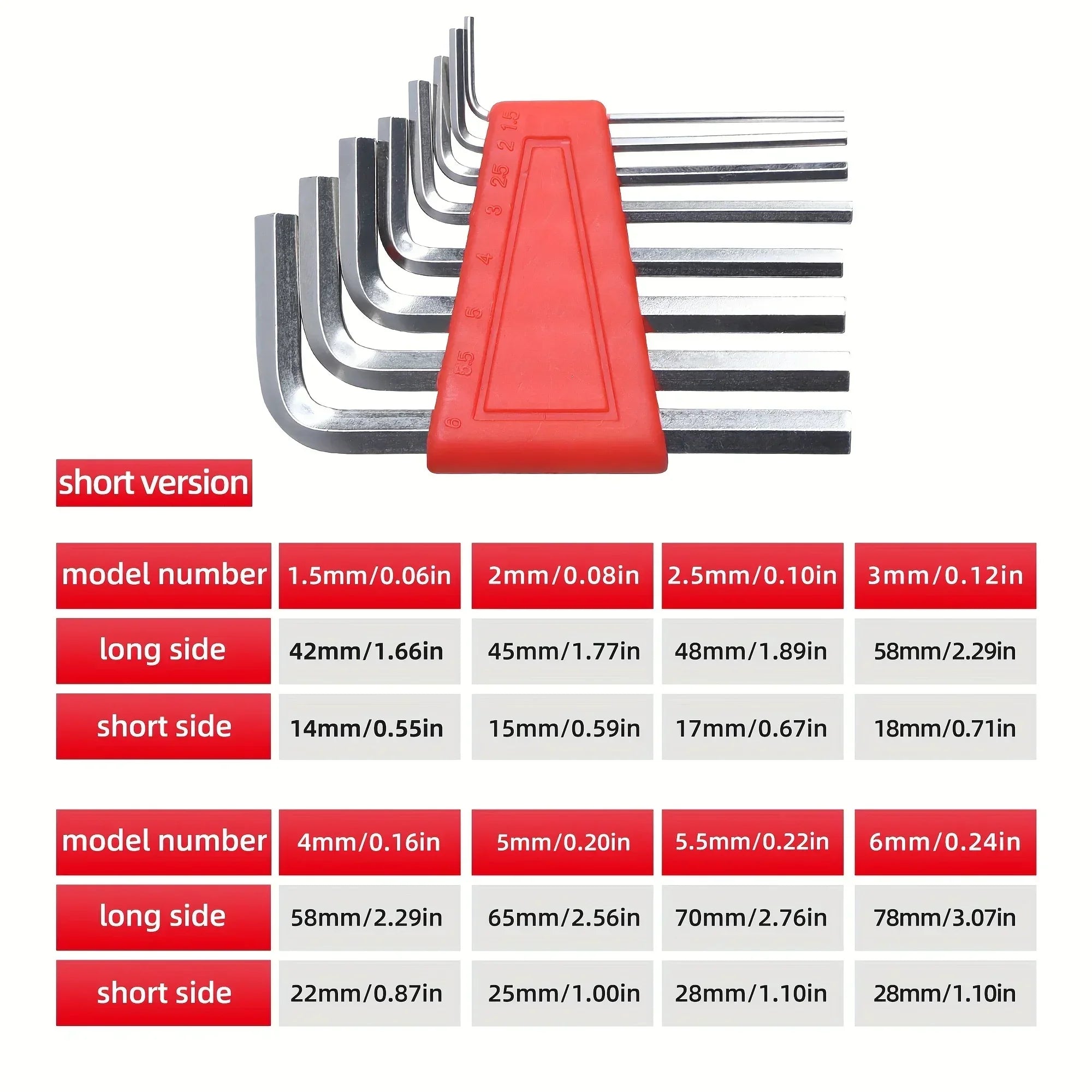 Allen Wrench Metric Inch L Key Short Arm Tool Easy Carry Pocket 2025 Qme