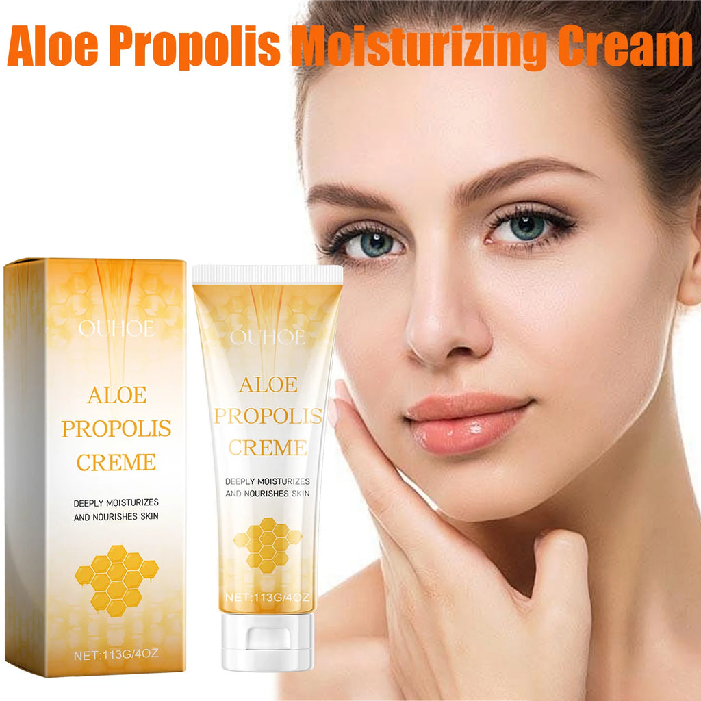 Aloe Propolis Moisturizing Cream Soothing Repairs Nourishing Wrinkles Remover Rejuvenating Brightening Face & Body Cream Qme