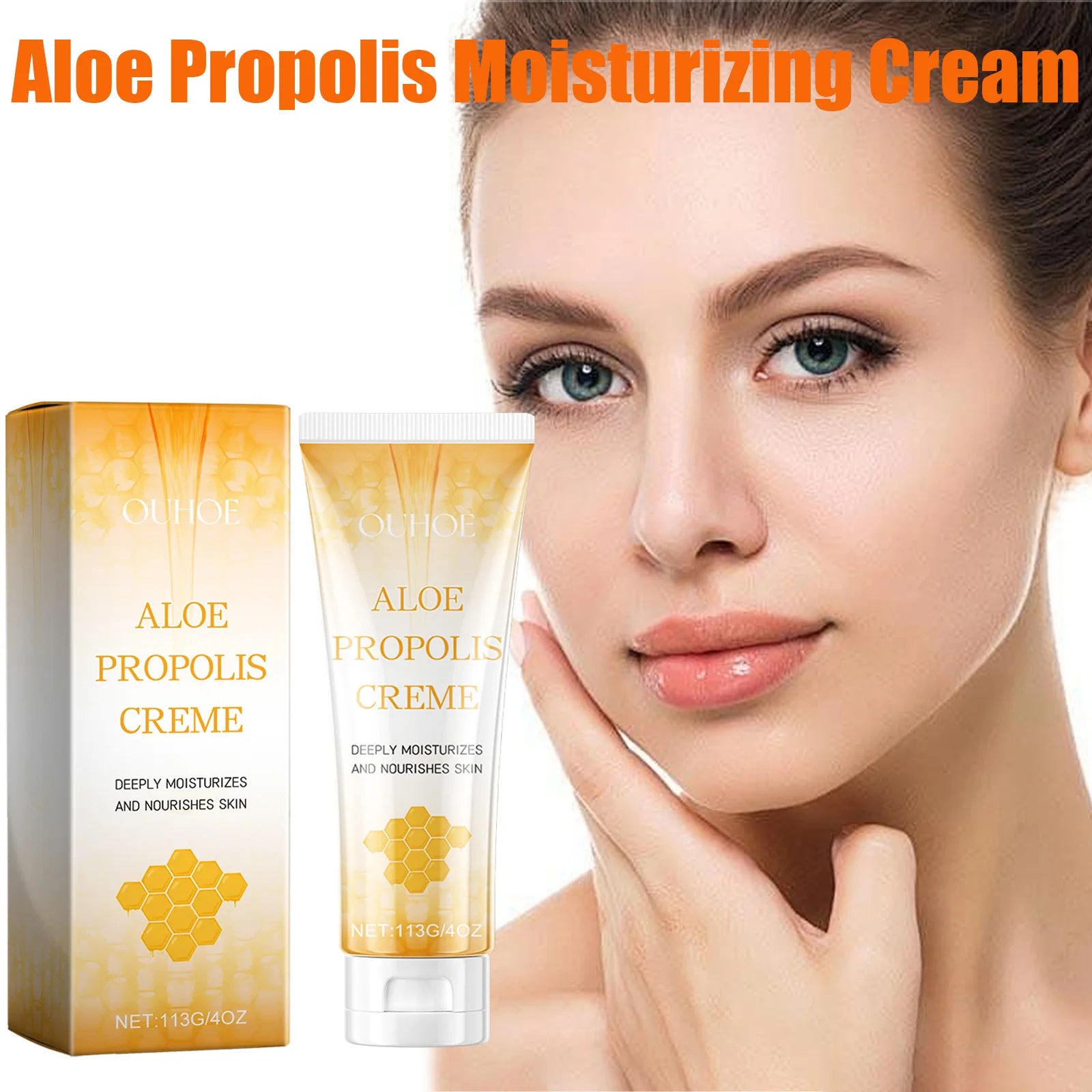Aloe Propolis Moisturizing Cream Soothing Repairs Nourishing Wrinkles Remover Rejuvenating Brightening Face & Body Cream Qme