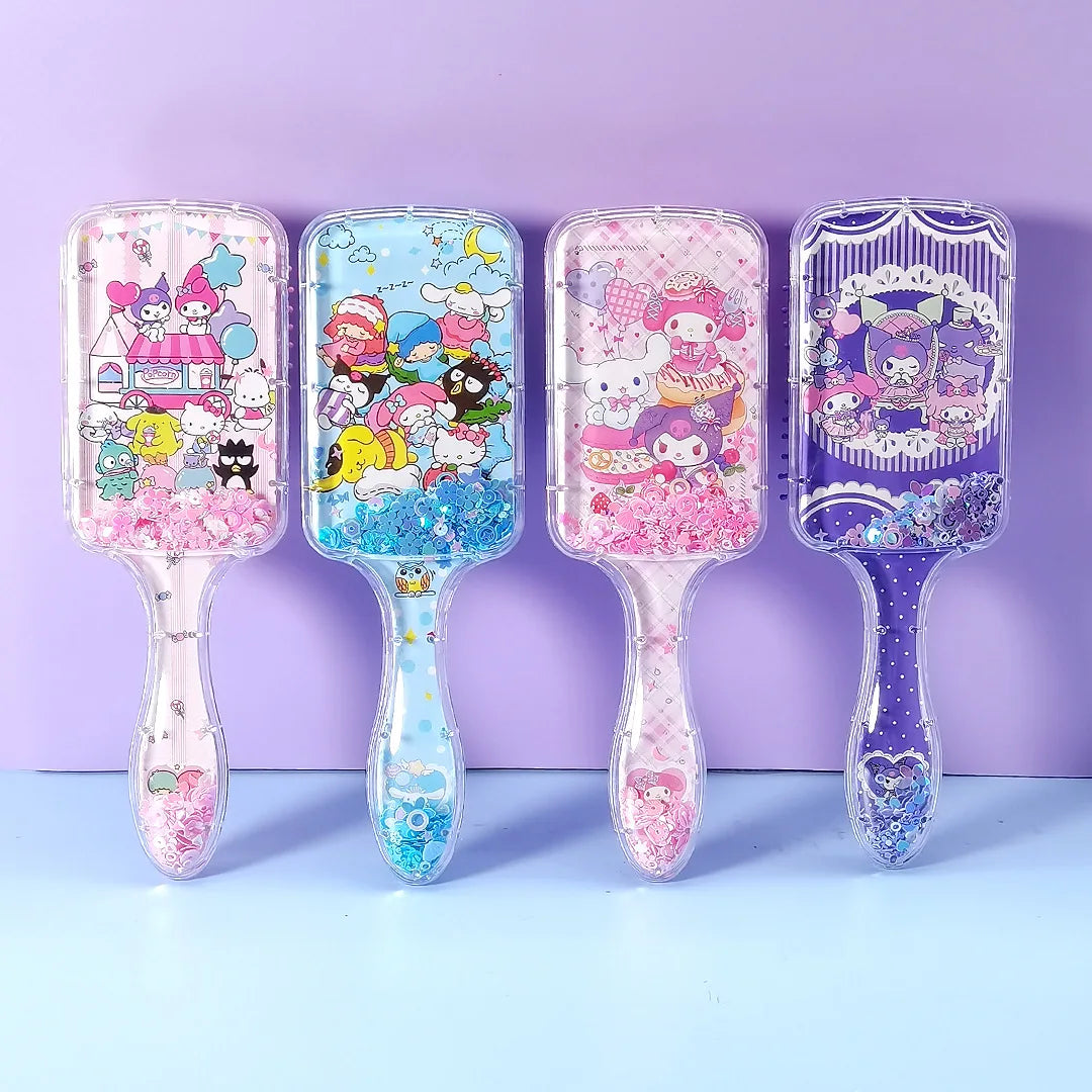 Hello Kitty Kuromi Comb Student-Style Square Long-Handled Cushioned Anti-Tangle Massage Comb Qme 018Random Style