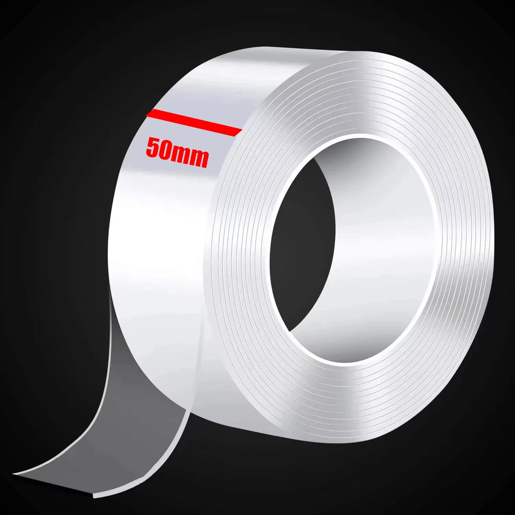 50mm Width Double-sided Adhesive Nano Tape 1-5M Reusable No Trace Waterproof Ultra-strong Wall Tape Strip Clear Mounting Tape Qme 1pc 3M 50mm