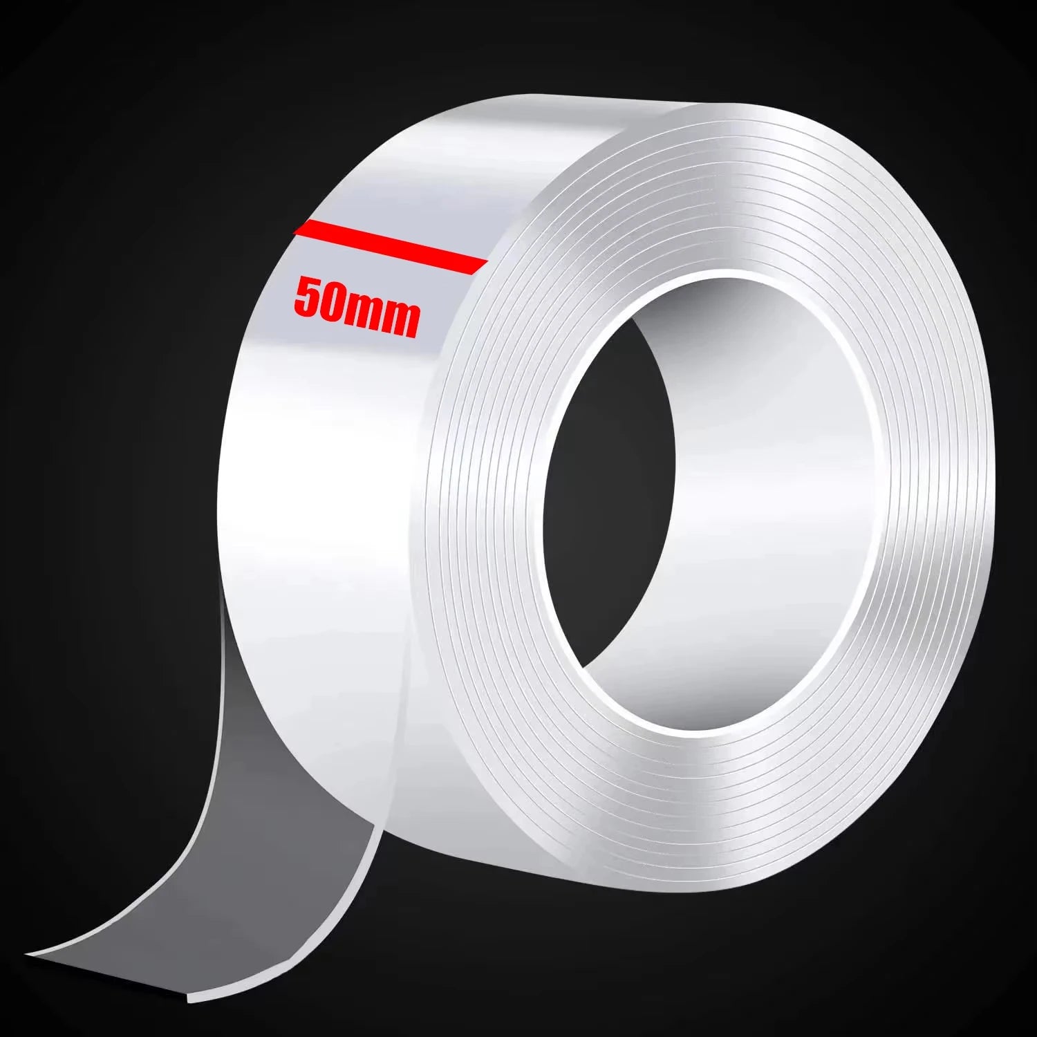 50mm Width Double-sided Adhesive Nano Tape 1-5M Reusable No Trace Waterproof Ultra-strong Wall Tape Strip Clear Mounting Tape Qme 1pc 3M 50mm