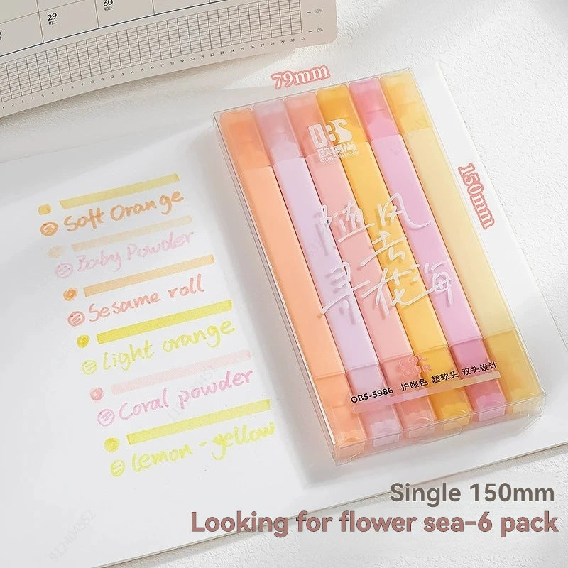 Dual Tip Highlighters Pens 12 Colors Bible Pens No Bleed With Soft Tip Aesthetics Pens Markers Kawaii Stationary For Students Qme pink