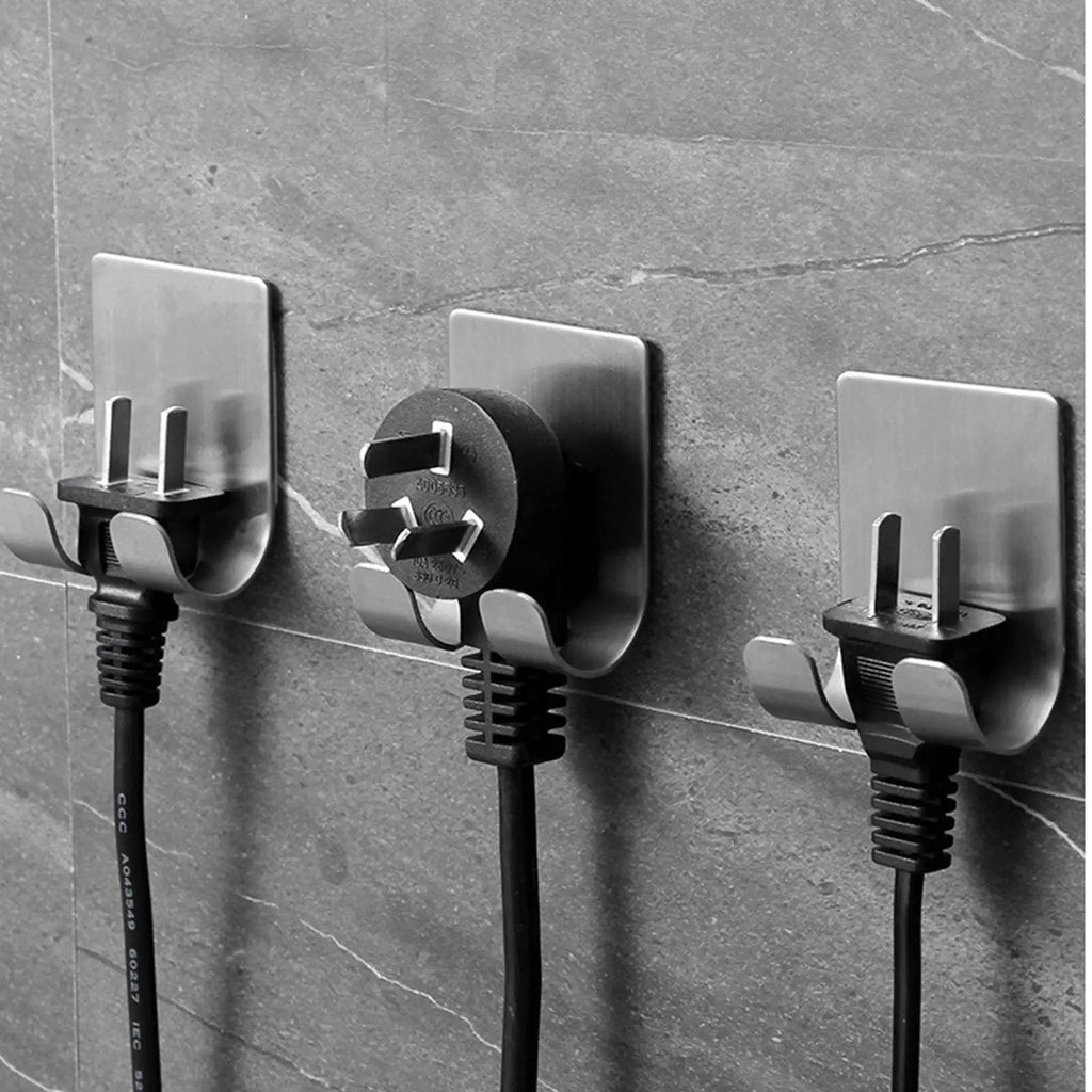 Razor Holder for Shower Wall 2 Pieces Adhesive Wall Storage Hanger Stainless Steel Shower Hanger for Home Bathroom Kitchen Tile Qme
