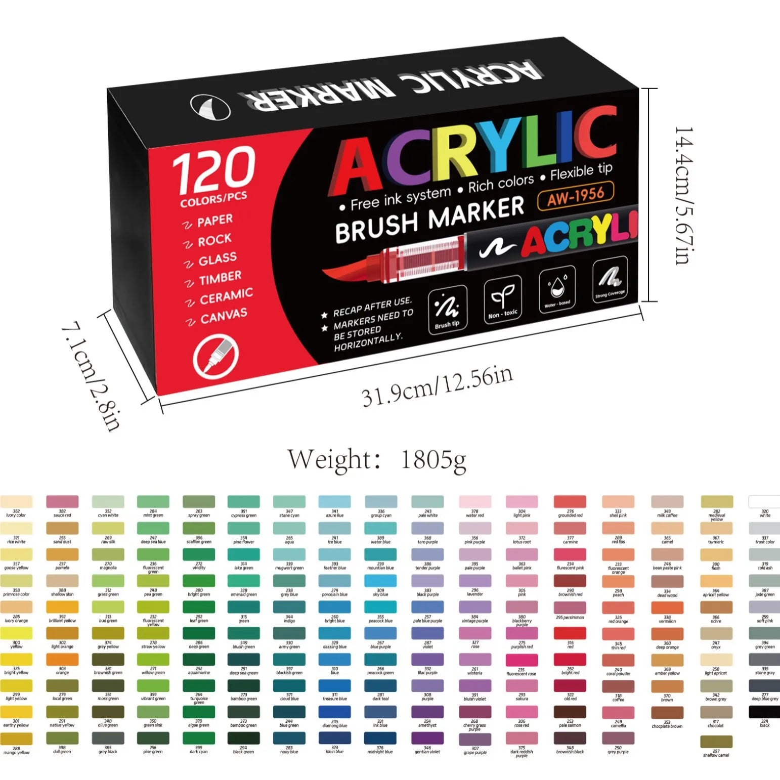 168 Colors Acrylic Markers, Automatic Ink Control System with Soft Brush Tip Acrylic Paint Pens for Rock Painting, DIY Crafts Qme 120 colors