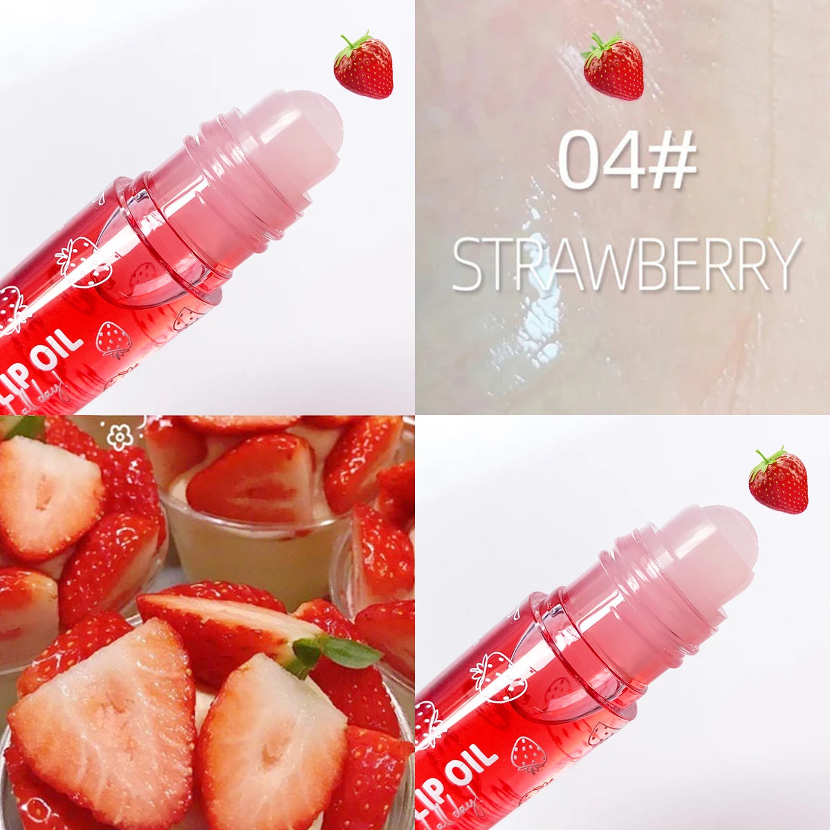 Hydrating Fruit-infused Lip Gloss Transparent Moisturizing Roll-on Qme 04