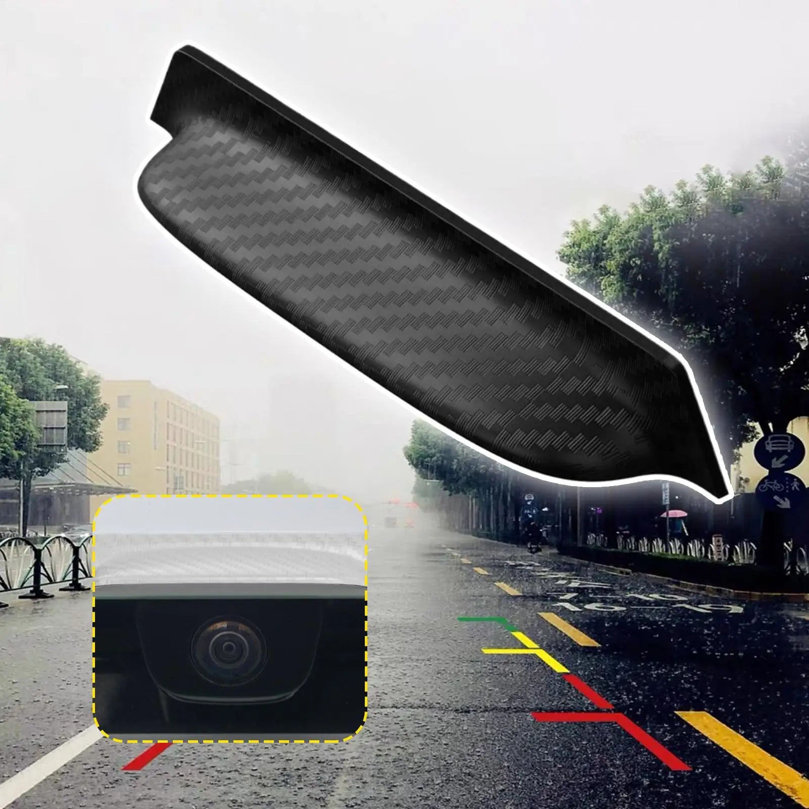 For Car Reversing Camera Rain Cover Backup Camera Cover 360 Degree View Anti-Rain Cover For Dust Protection Safety black/White Qme