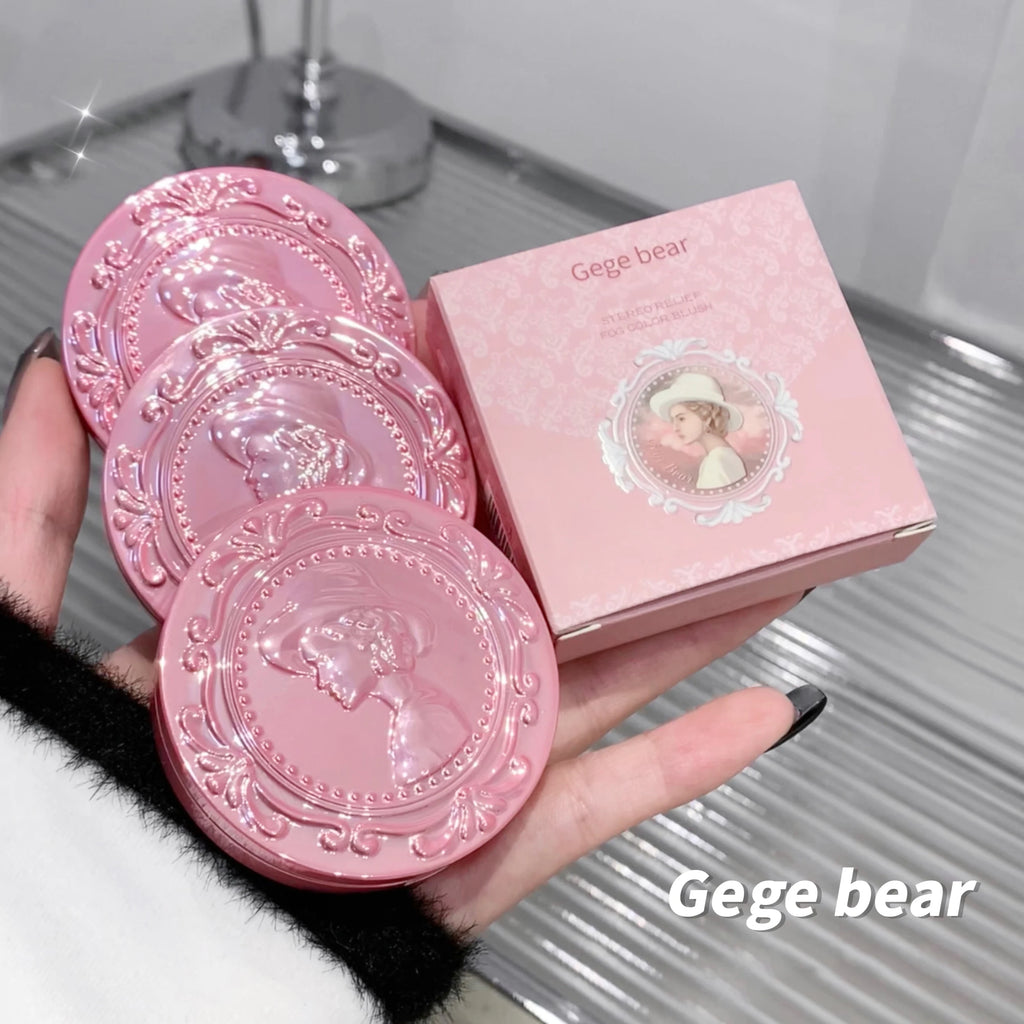 GEGE BEAR 3D Embossed Matte Blush Retro Silky Low Saturation Long Qme