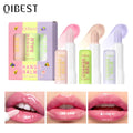 QIBEST 3Pcs Color Changing Lip Balm Makeup Sets Moisturizing Tinted Lipstick Lasting Lip Stain Tint Nourishing Repair Lip Care Qme 3 Colors Sets