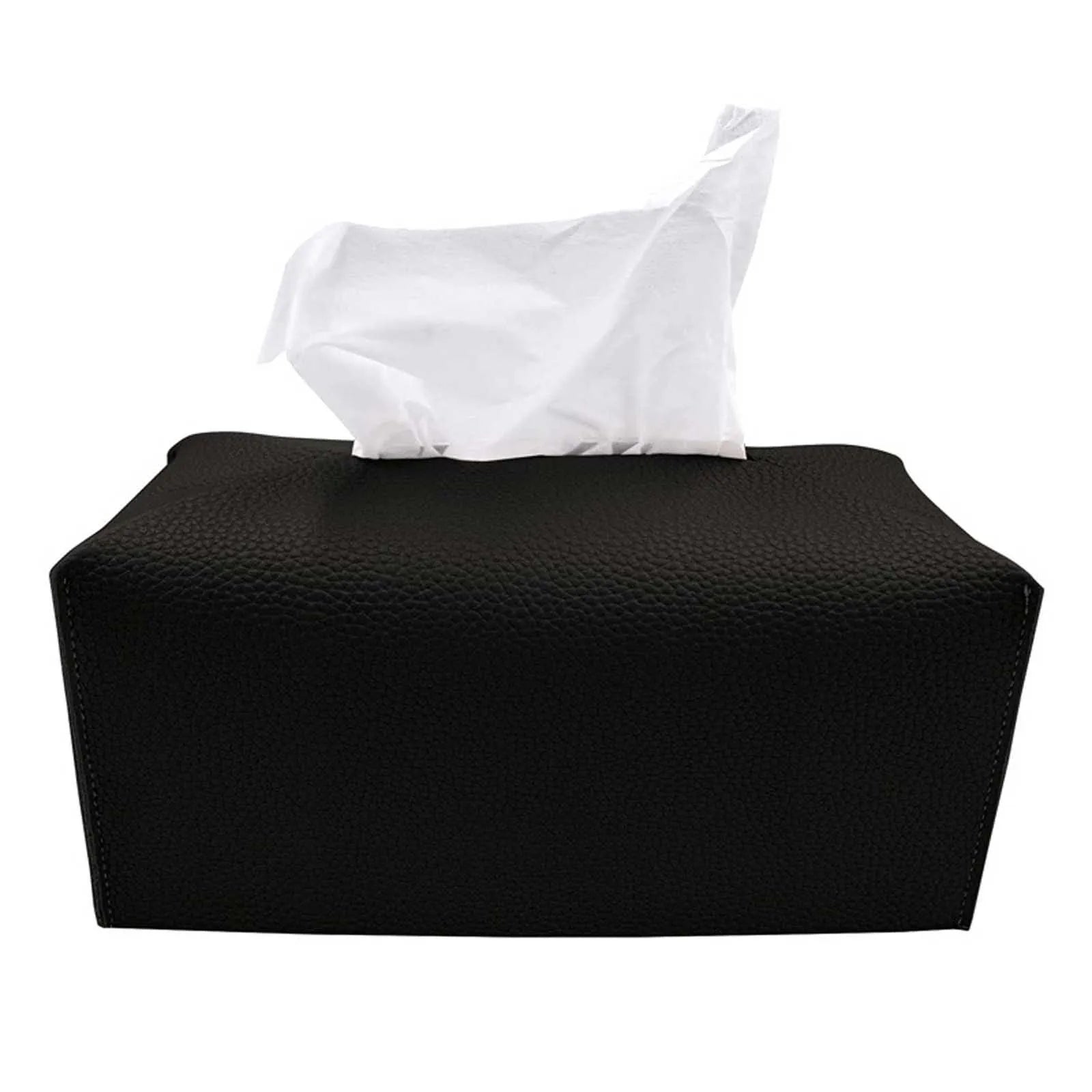 PU Leather Tissue Case Napkin Holder Storage Container Car Tissue Box Solid Color Home Living Room Decoration Qme