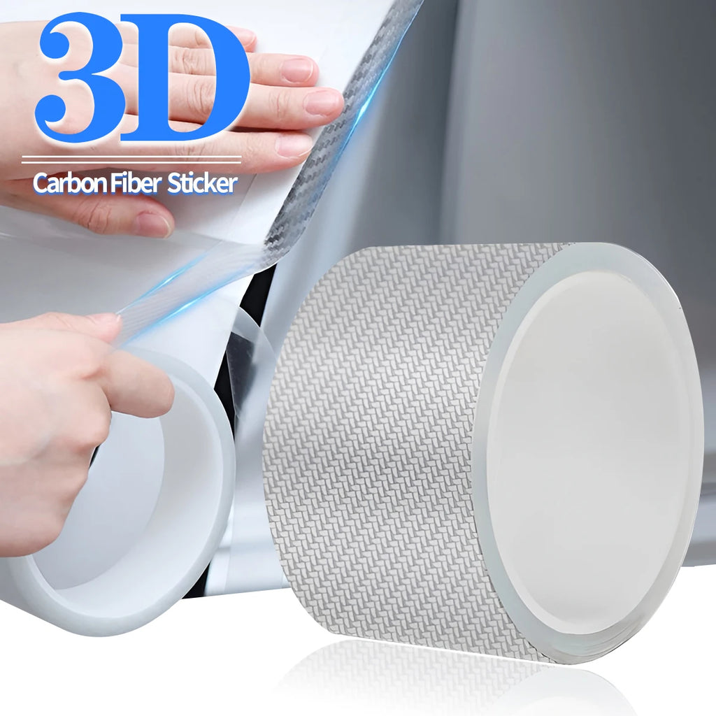 Car Door Protective Film Transparent 3D Carbon Fiber Door Edge Protector Wear-Resistant Anti Scratch Paint Guard Matte Sticker Qme
