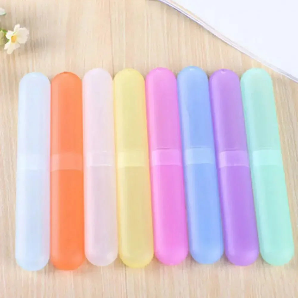 Travel Portable Toothbrush Box Breathable Toothbrush Storage Box Frosted Dustproof Toothbrush Protection Boxes Cover Qme
