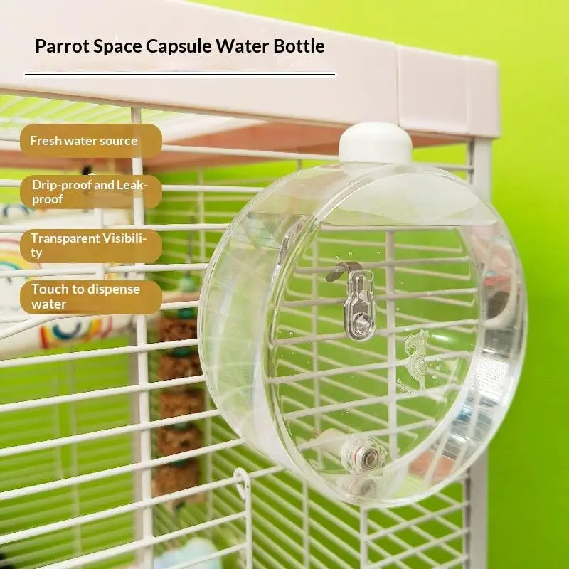 Parrot Water Feeder Birdcage Hanging Pet Birds Supplies Automatic Qme