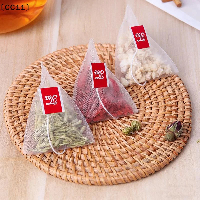 Disposable Triangle Tea Bag Nylon Pouch Empty Infuser Spice Coffee Qme