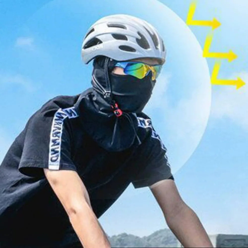 Ice Silk Sun Protection Cycling Mask UV Protector for Men/Women Outdoor Motorcycle Breathable Windproof Face Protection Headgear Qme
