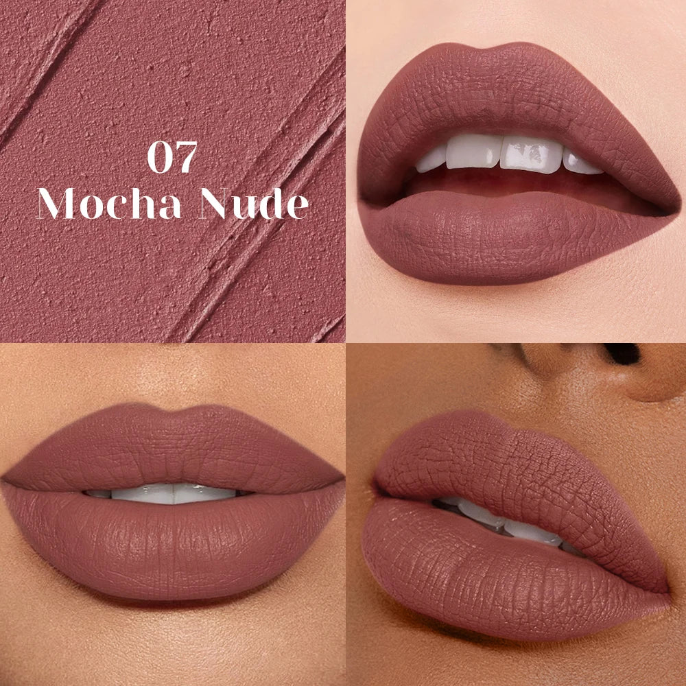 Matte Nude Lipstick Smooth Texture Long-lasting Water Resistance No Qme 07
