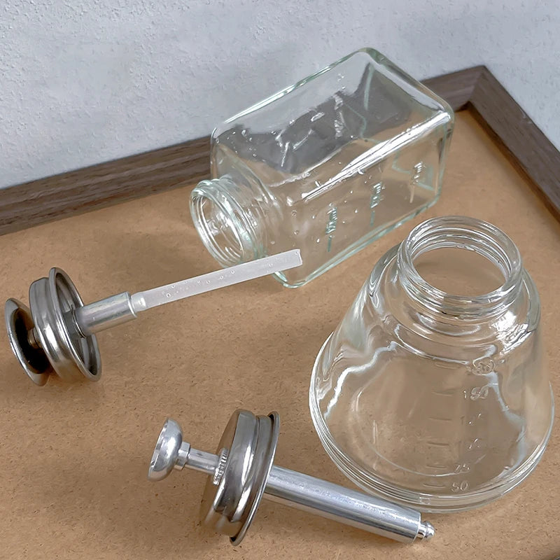 Clear Glass Pump Dispenser Nail Polish Alcohol Makeup Remover Push Qme