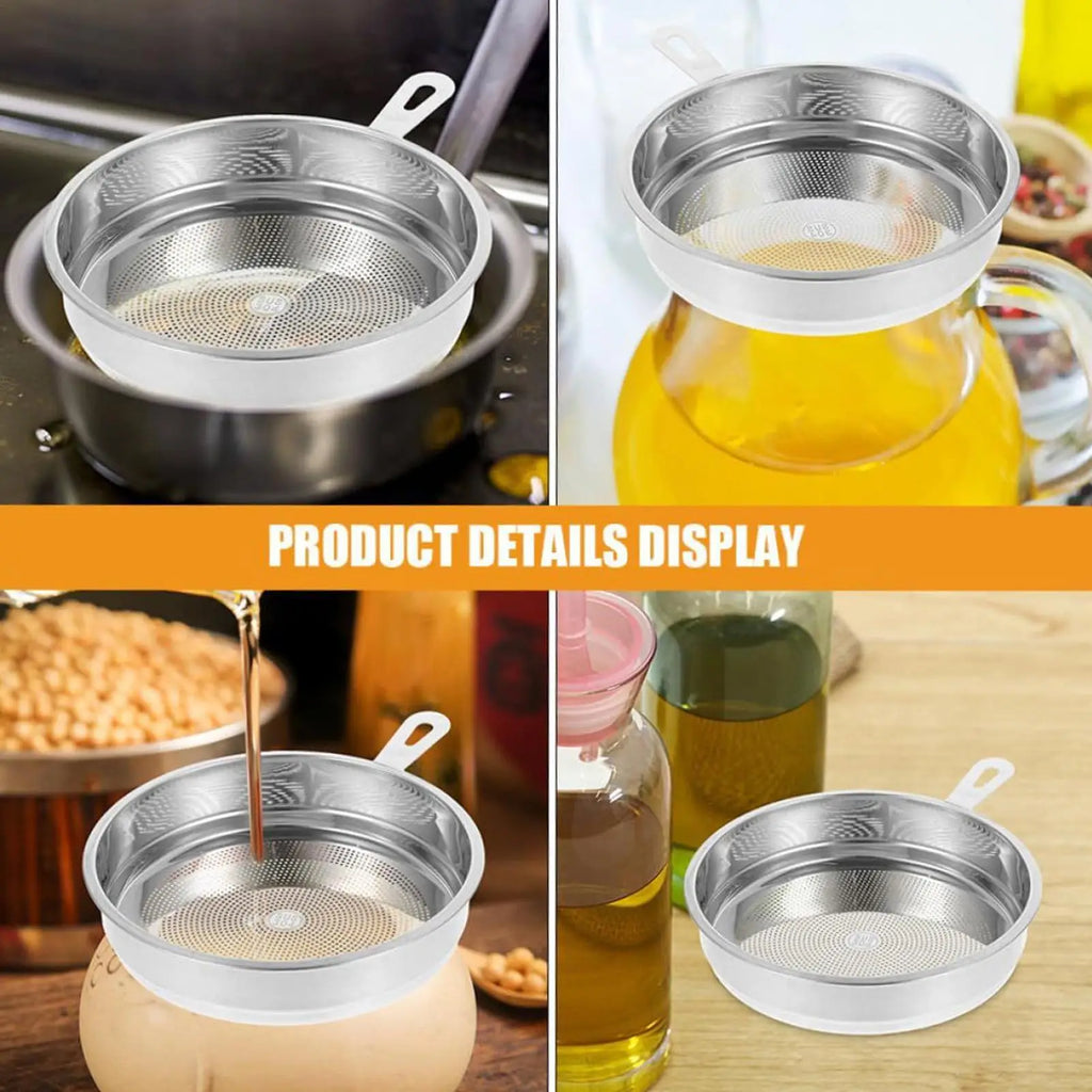 Frying Oil Filter Stainless Steel Mesh Separator Deep Fryer Kitchen Qme