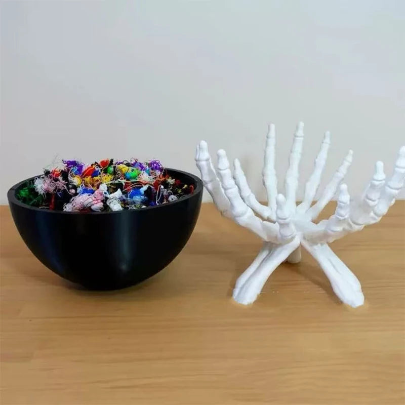Multifunctional Halloween Candy Bowl Gothic Skeleton Hands Storage Qme