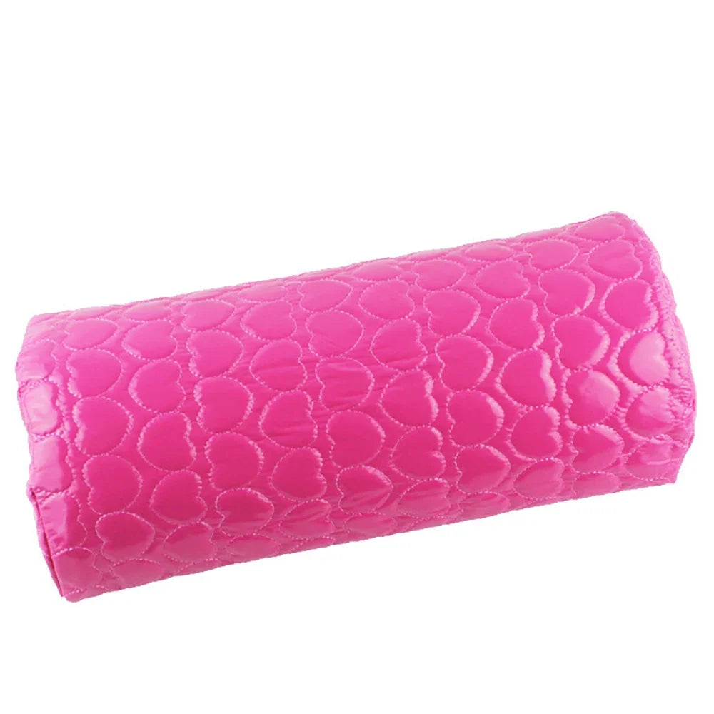 10 Colors Soft Hand Rest Nail Arm Pillow Stand Manicure Table Mat Qme leather rose red