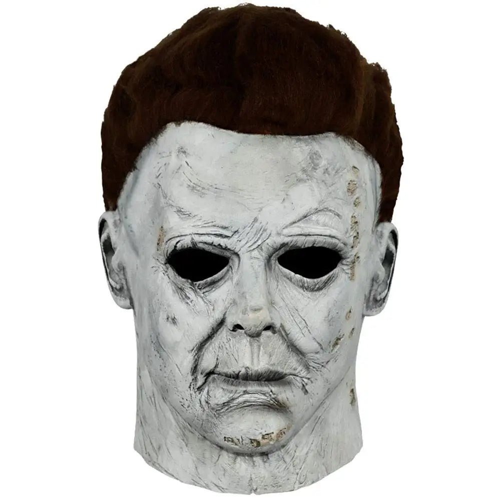 Terror Halloween Michael Myers Masks With LED Glow Horror Latex Full Head Headgear Scary Face Cover Masquerade Party Supplies Qme Type F
