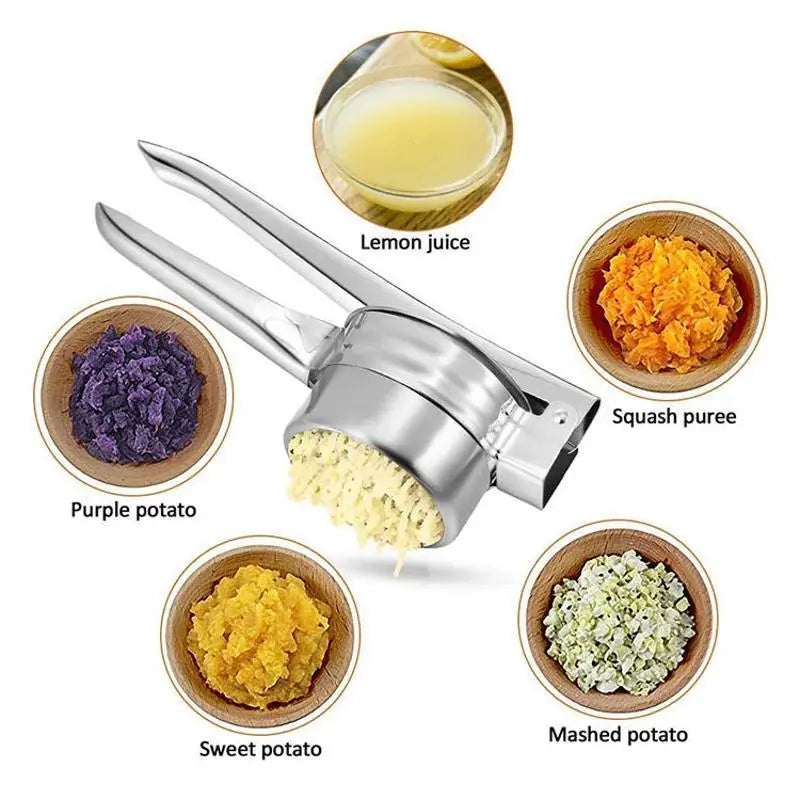 Stainless Steel Masher Ricer Press Mashed Potatoes Maker Fruit Qme