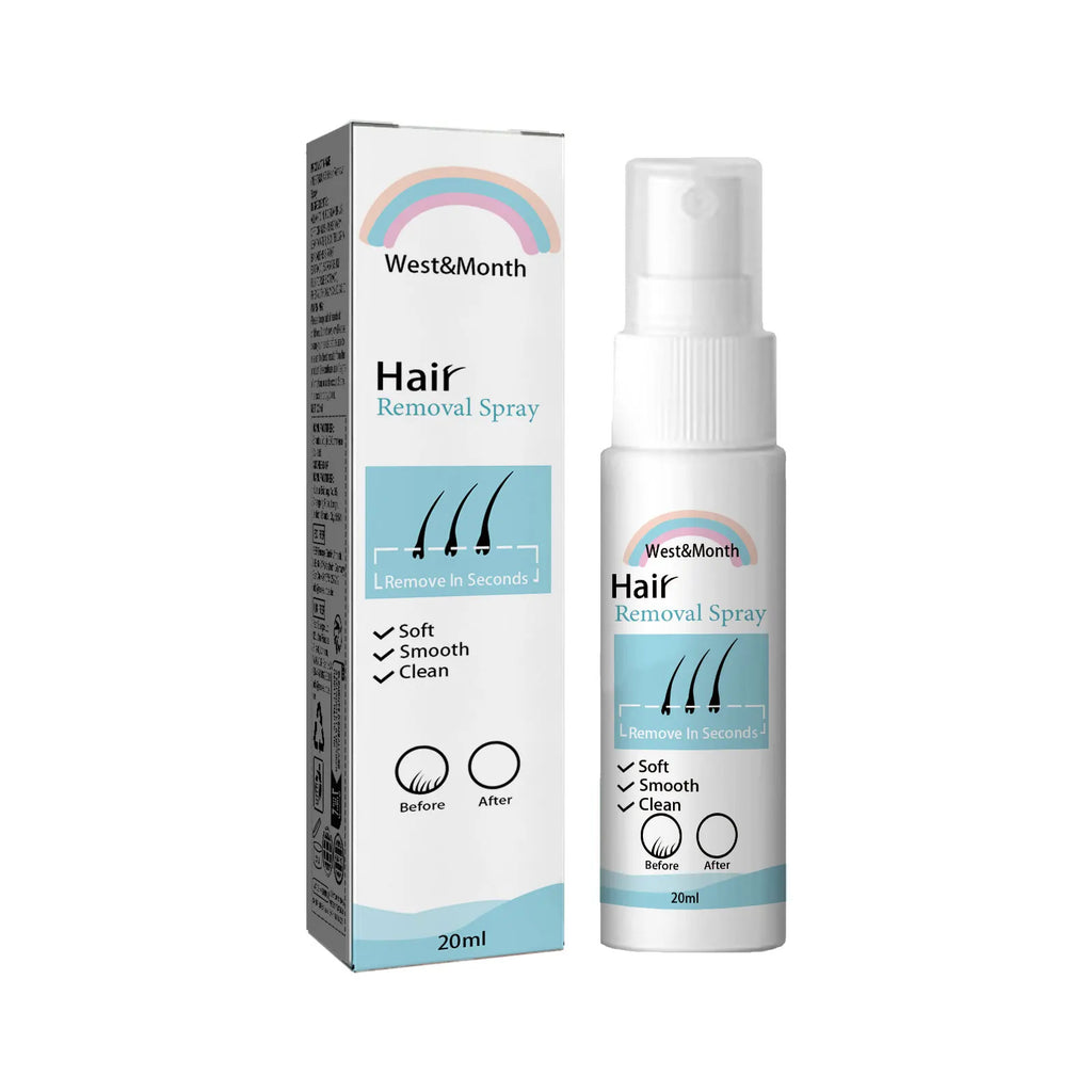 Hair Removal Spray Hair Growth Inhibitor Natural Painless Depilatory Spray Body Armpit Private Parts Hair Remover for Smooth Ski Qme 20ml Boxed