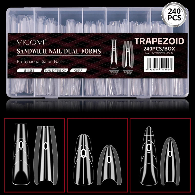 Box Sandwich Dual Nail Forms Oval Extension Form Bottom Quick Qme