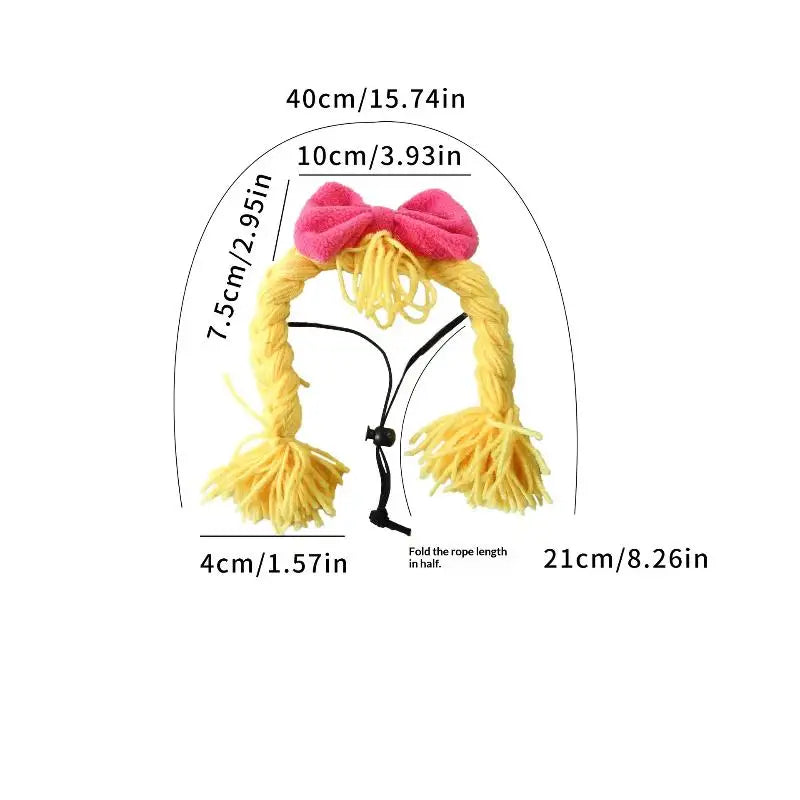 Dress Up Cat Dog Headgear Decoration Accessories Pet Supplies Wig Qme A1