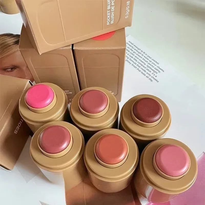 3in1 Cheek Lip Tinted Moistured Blush Stick Waterproof Easy Rouge Qme