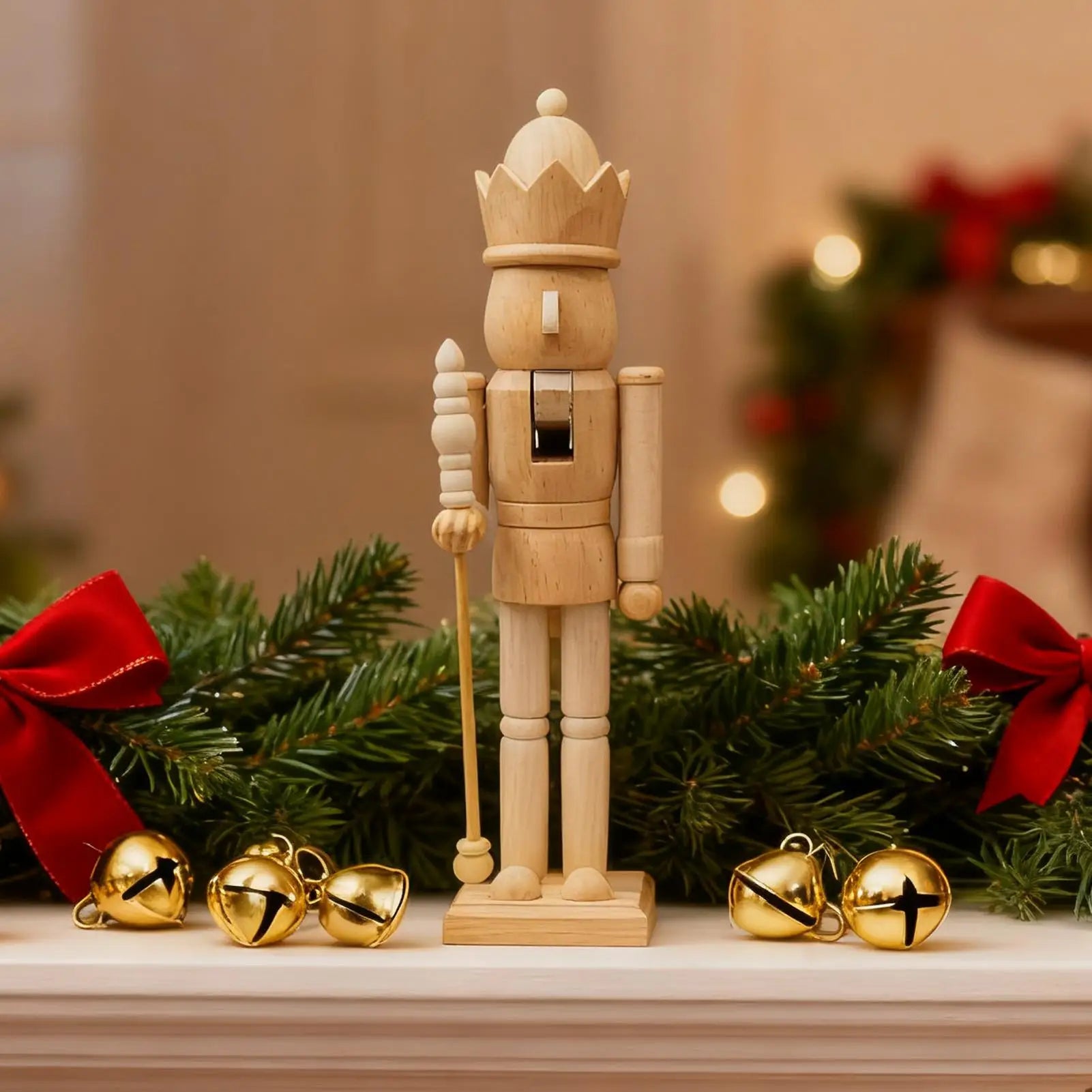 Christmas Nutcrackers 3D Carving Wooden Classic Figurine Wood Qme