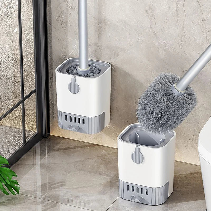 Home Multi-functional Toilet Brush Set Brush For Bathroom Cleaning Cleaner With Holder Qme White
