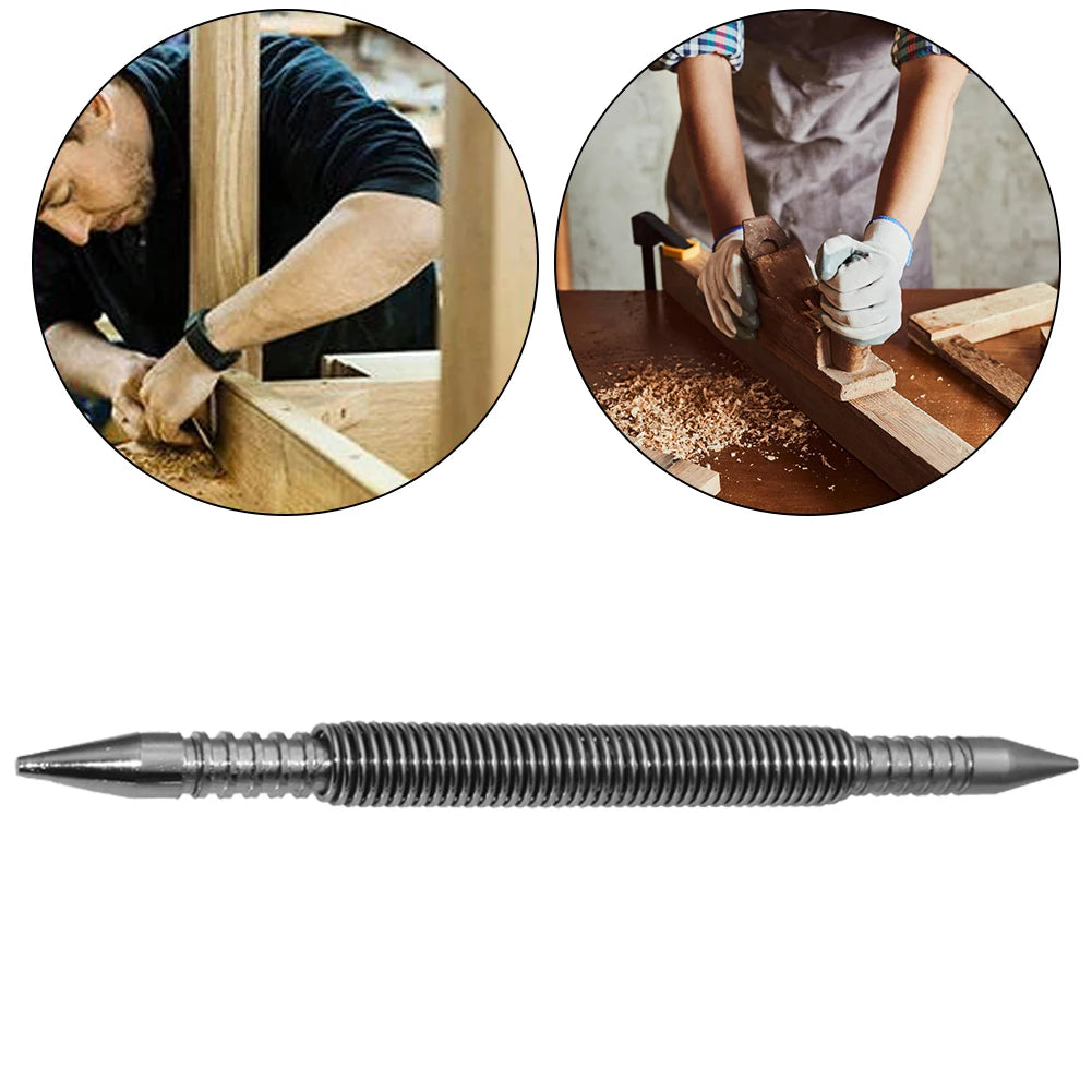1/2Pcs Spring Tool Hammerless Nail Set Double Head 1/16&3/32inch Center Pin Punch Door Pin Removal Tool Wood Press Dent Marker Qme